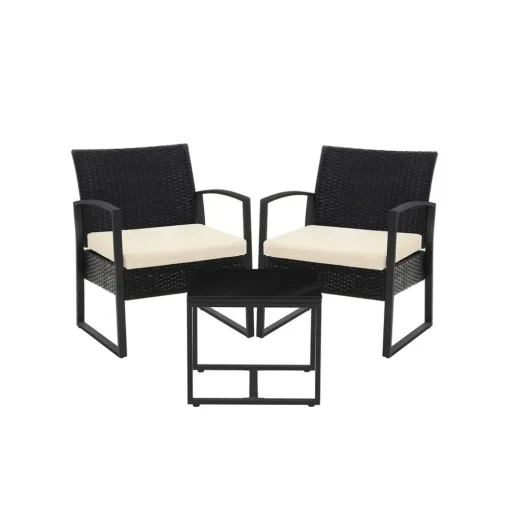 2 Chaises 1 table jardin-SONGMICS HOME New