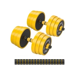 2 Haltères 15 kg jaune-SONGMICS HOME Outlet