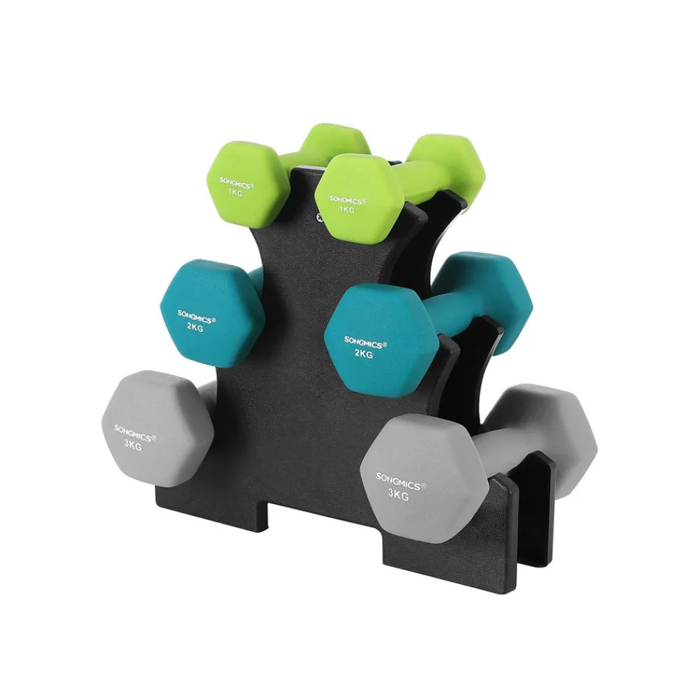 6 Haltères vert turquoise gris-SONGMICS HOME Clearance