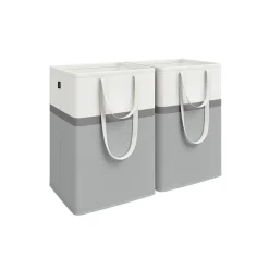 2 Paniers à linge avec poignées courtes et longues 40 x 30 x 65 cm gris ardoise-SONGMICS HOME Hot