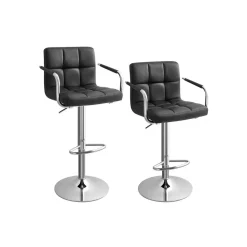 2 Tabourets bar blanc-SONGMICS HOME Sale