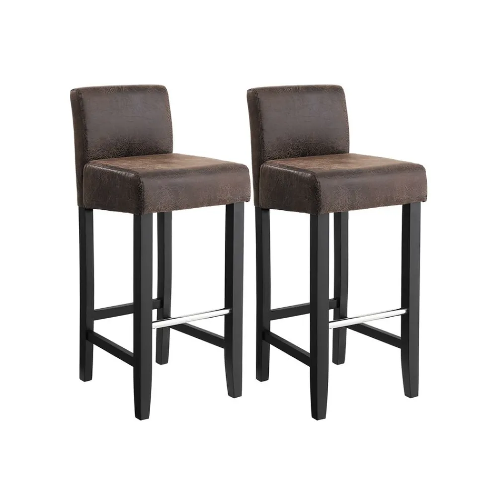 2 Tabourets effet vieilli marron-SONGMICS HOME Online