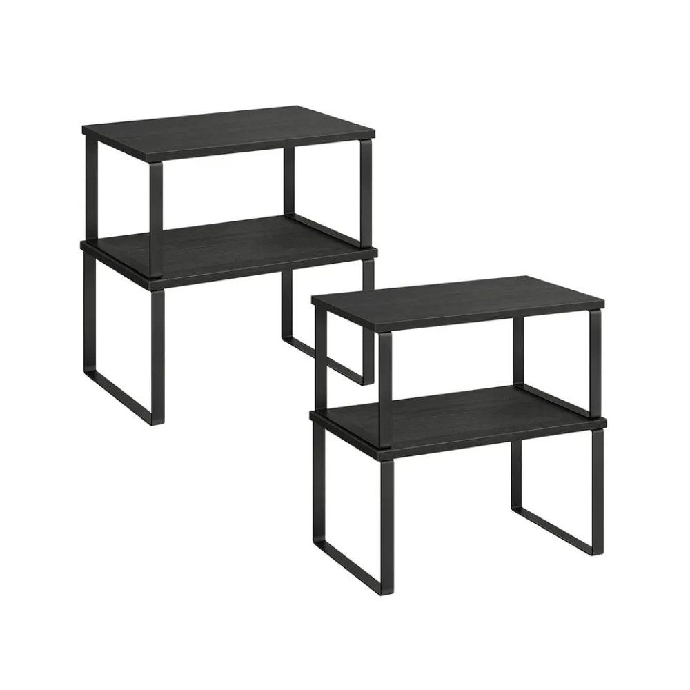 4 Étagères à épices empilable extensible noir d'encre-SONGMICS HOME Sale