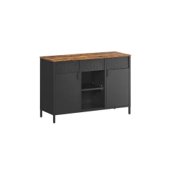 Armoire de rangement en métal marron rustique et noir mat-SONGMICS HOME Best