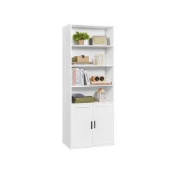 Bibliothèque haute avec porte et étagères ouvertes-SONGMICS HOME Clearance