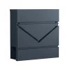 Boîte à lettres fenêtre en V mural avec serrure et couvercle gris anthracite-SONGMICS HOME Sale