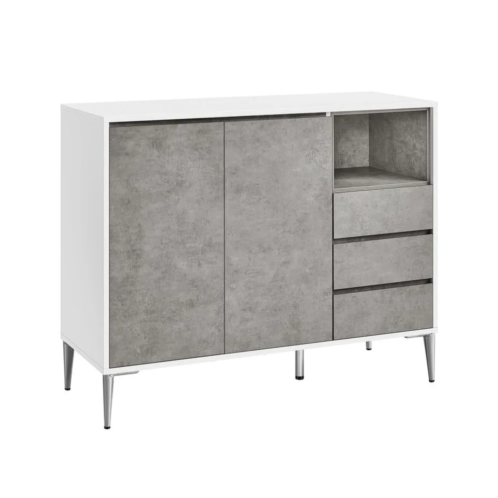 Buffet avec portes et étagères réglables blanc nuage-SONGMICS HOME Sale