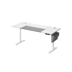 Bureau assis debout électrique marron rustique noir-SONGMICS HOME