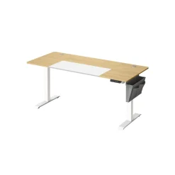 Bureau assis debout électrique marron rustique noir-SONGMICS HOME