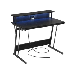 Bureau gaming LED noir classique-SONGMICS HOME New