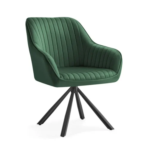 Chaise salle à manger fauteuil pivotant charge 120 kg marron caramel et noir d'encre-SONGMICS HOME Outlet