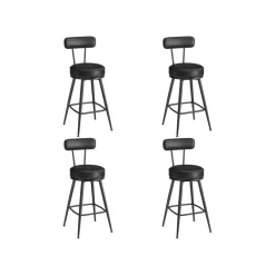 Collection EKHO - 2 Tabourets de bar en PU marron caramel-SONGMICS HOME Discount