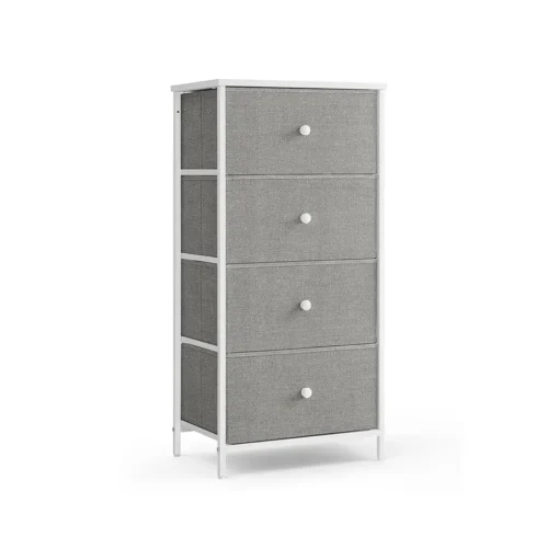 Commode en tissu avec 4 tiroirs gris clair blanc-SONGMICS HOME