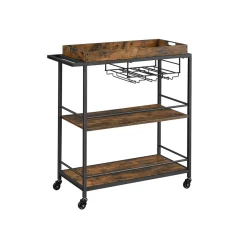 Desserte de style industriel cadre en acier 40 x 88 x 96 cm marron rustique et noir-SONGMICS HOME Discount