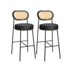 EKHO 2 tabourets de bar avec dossier incurvé marron caramel-SONGMICS HOME Online