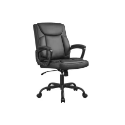 Fauteuil de bureau mécanisme à bascule surface en pu, noir-SONGMICS HOME Outlet