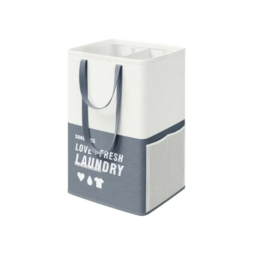 90L Panier à linge 2 compartiments gris foncé-SONGMICS HOME Best