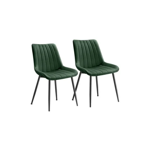 Lot de 2 chaise salle à manger marron caramel et noir d'encre-SONGMICS HOME