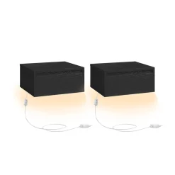 Lot de 2 tables de chevet suspendue lumière 3 couleurs 35 x 40 x 18 cm blanc nuage-SONGMICS HOME Outlet