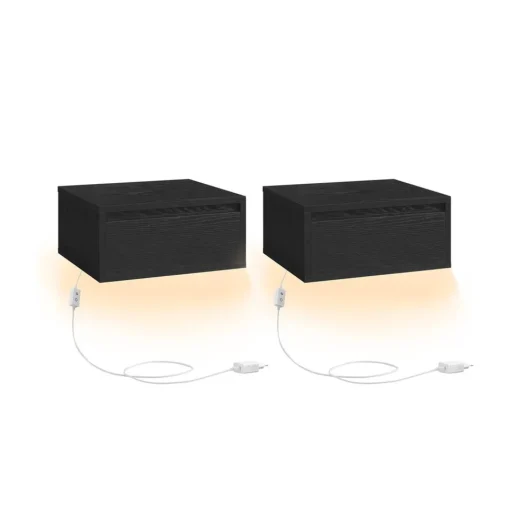 Lot de 2 tables de chevet suspendue lumière 3 couleurs 35 x 40 x 18 cm blanc nuage-SONGMICS HOME Outlet