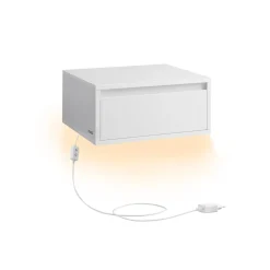 Lot de 2 tables de chevet suspendue lumière 3 couleurs 35 x 40 x 18 cm blanc nuage-SONGMICS HOME Outlet