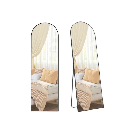 Miroir intégral 160 x 50 cm cadre en alliage d’aluminium noir d'encre-SONGMICS HOME Discount