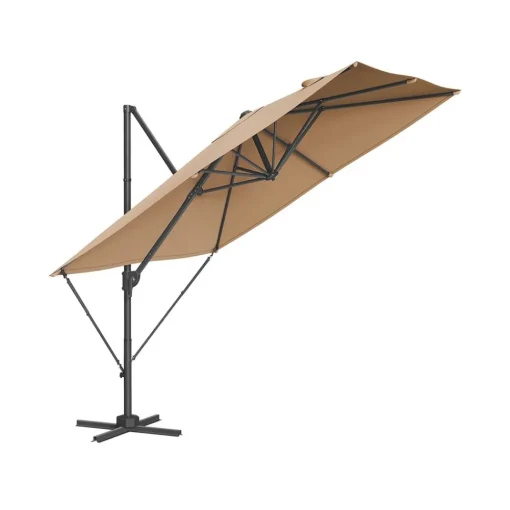 Parasol de jardin 270 x 270 cm inclinable gris tourterelle-SONGMICS HOME New