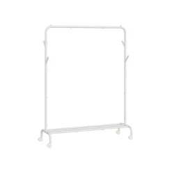 Portant à vêtements avec roulettes en acier noir-SONGMICS HOME Online
