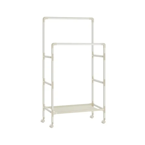 Portant à vêtements double barre en métal à 2 niveaux charge 55 kg blanc-SONGMICS HOME New