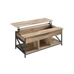 Table basse avec plateau relevable barres en forme de X marron camel et noir-SONGMICS HOME Online