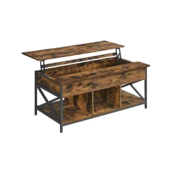 Table basse avec plateau relevable barres en forme de X marron camel et noir-SONGMICS HOME Online
