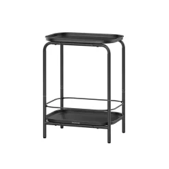 Table d’appoint à 2 niveaux en métal noir d'encre-SONGMICS HOME