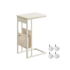 Table d’appoint en forme de c avec sac de rangement en tissu noir boisé-SONGMICS HOME Outlet