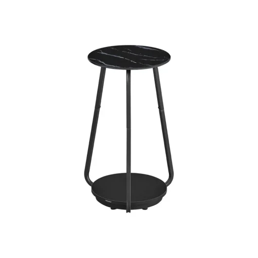 Table d’appoint ronde à 2 niveaux blanc marbré-SONGMICS HOME Discount