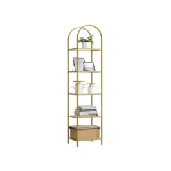 Étagère 5 niveaux doré et transparent-SONGMICS HOME