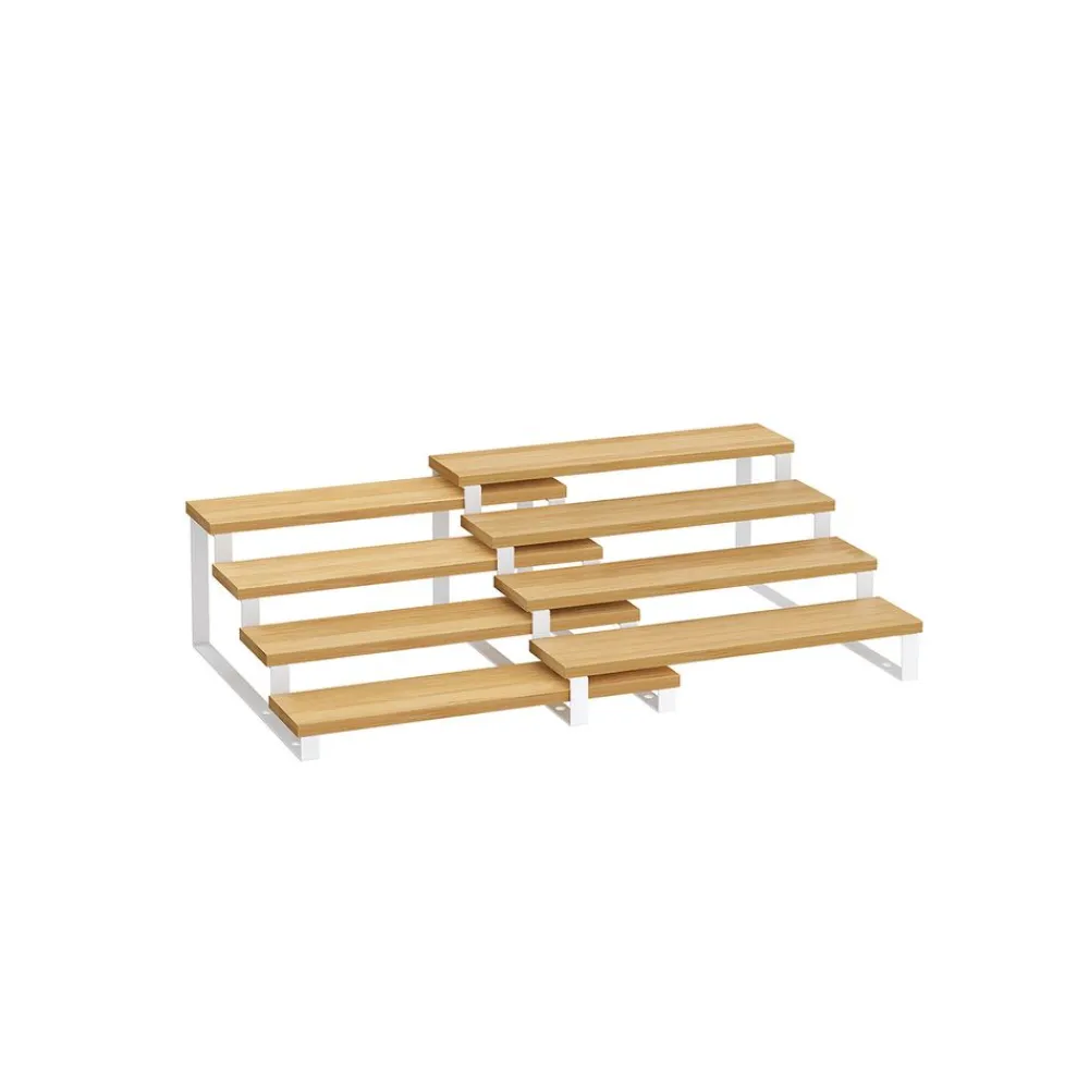 Étagère à épices lot de 2 4 niveaux beige naturel et noir d'encre-SONGMICS HOME New