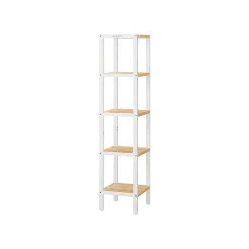Étagère de salle de bain à 5 niveaux en bambou blanc nuage-SONGMICS HOME Online