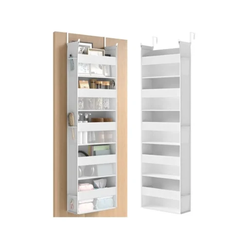 Étagère suspendue sur la porte en tissu pochettes latérales gris tourterelle-SONGMICS HOME New