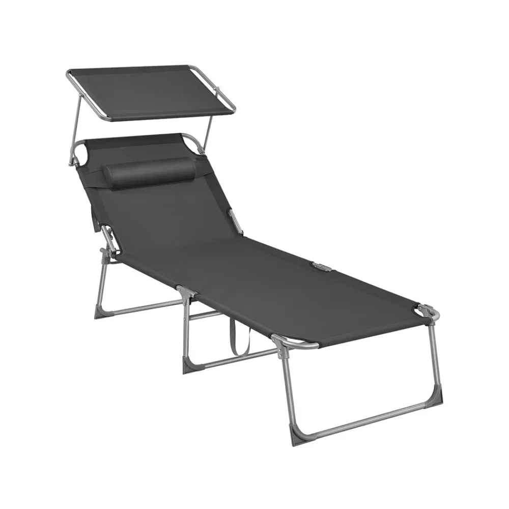 Transat XXL gris anthracite-SONGMICS HOME