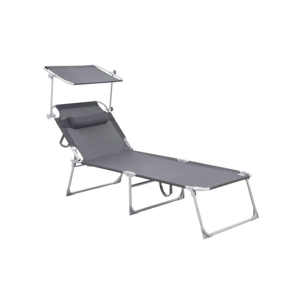 Transat XXL gris anthracite-SONGMICS HOME